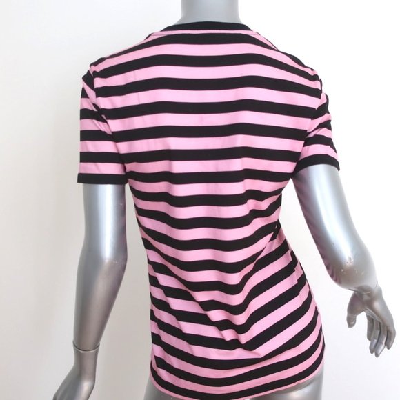 GIVENCHY FULL MOON STRIPED T-SHIRT PINK/BLACK SIZE SMALL SHORT SLEEVE TOP - Picture 5 of 10